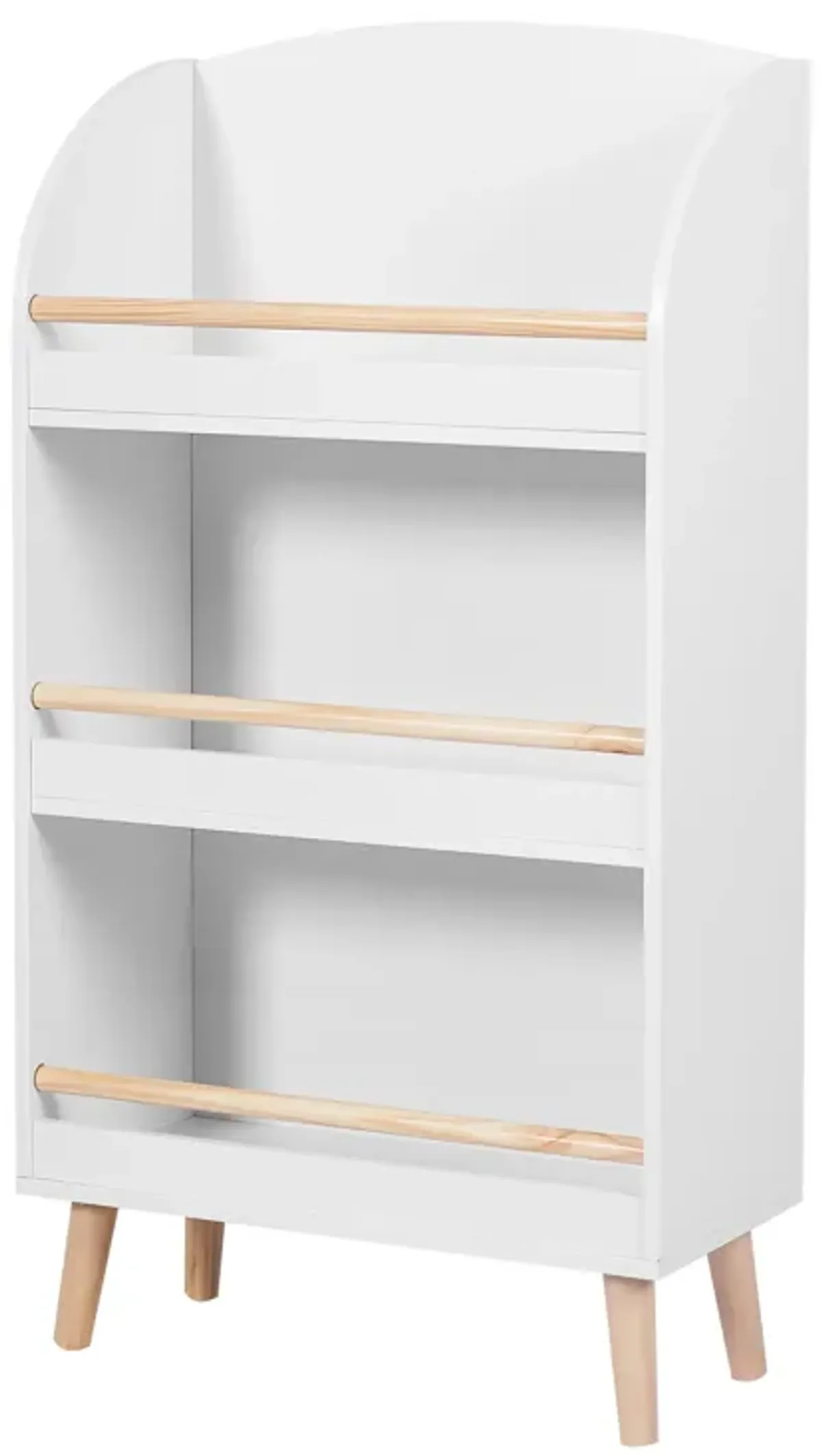 LuxenHome Children's Multi-Functional 3-Shelf Bookcase Toy Storage Bin, White