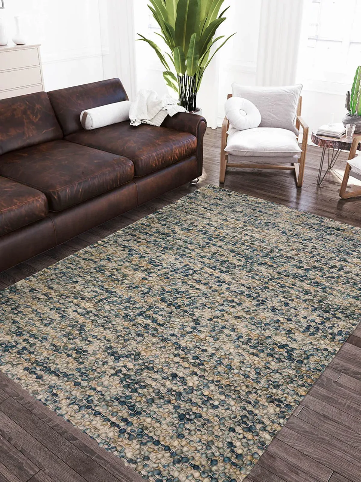 Hanu HU1 Navy 3'6" x 5'6" Rug