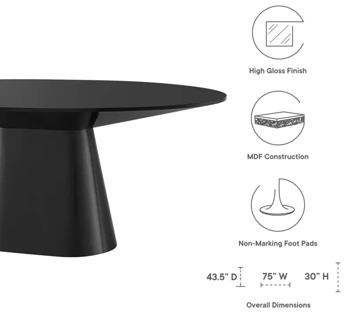 Modway - Provision 75" Oval Dining Table