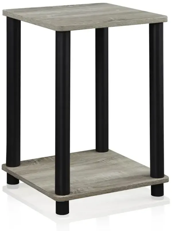 Turn-N-Tube End Table, French Oak Grey/Black