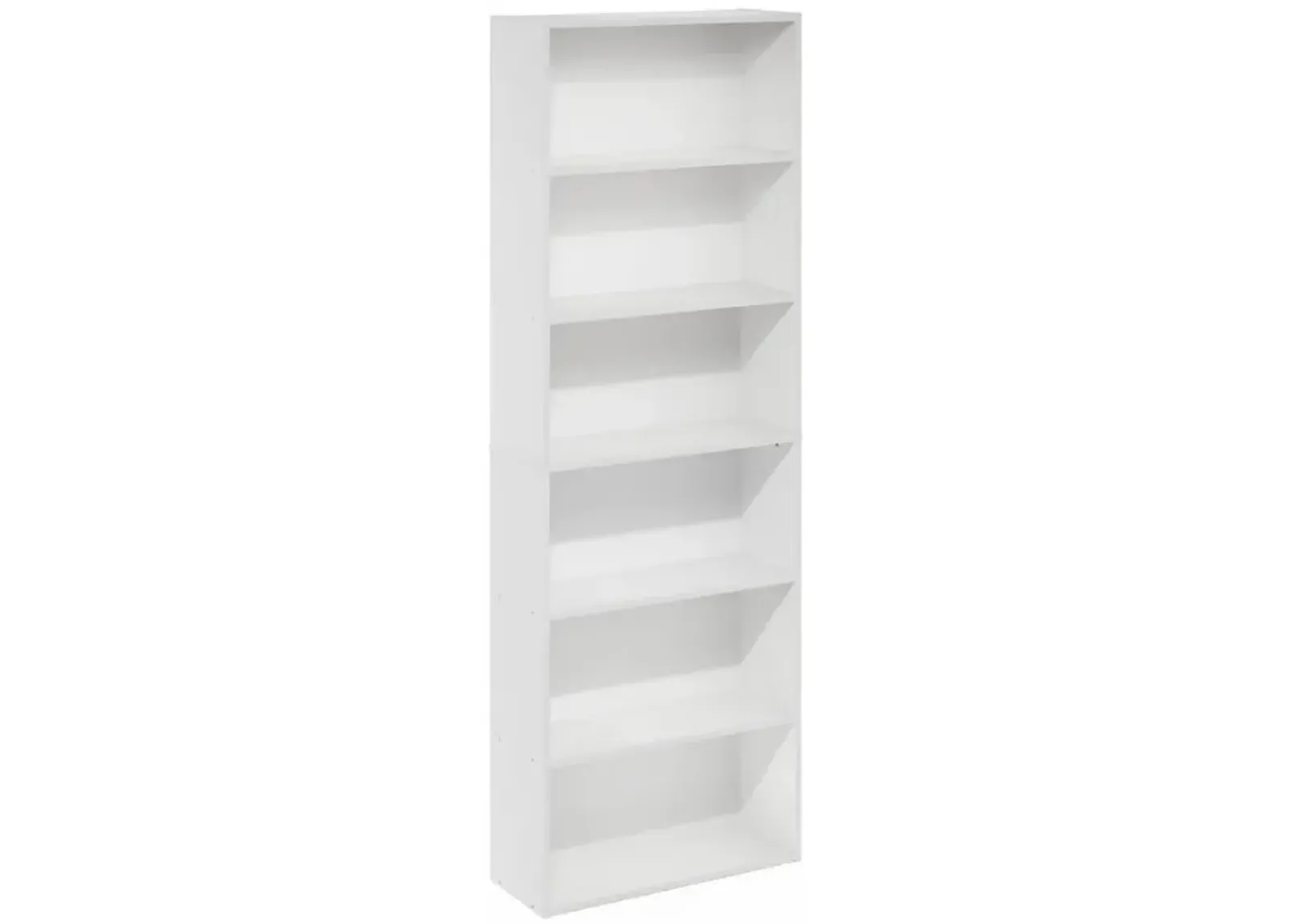 JAYA Simply Home Free Standing 6-Tier Open Storage Bookcase, White