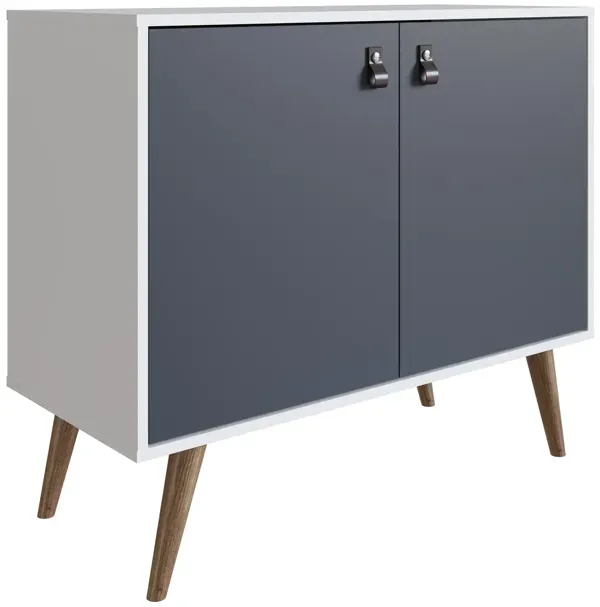 Amber White and Blue Accent Cabinet