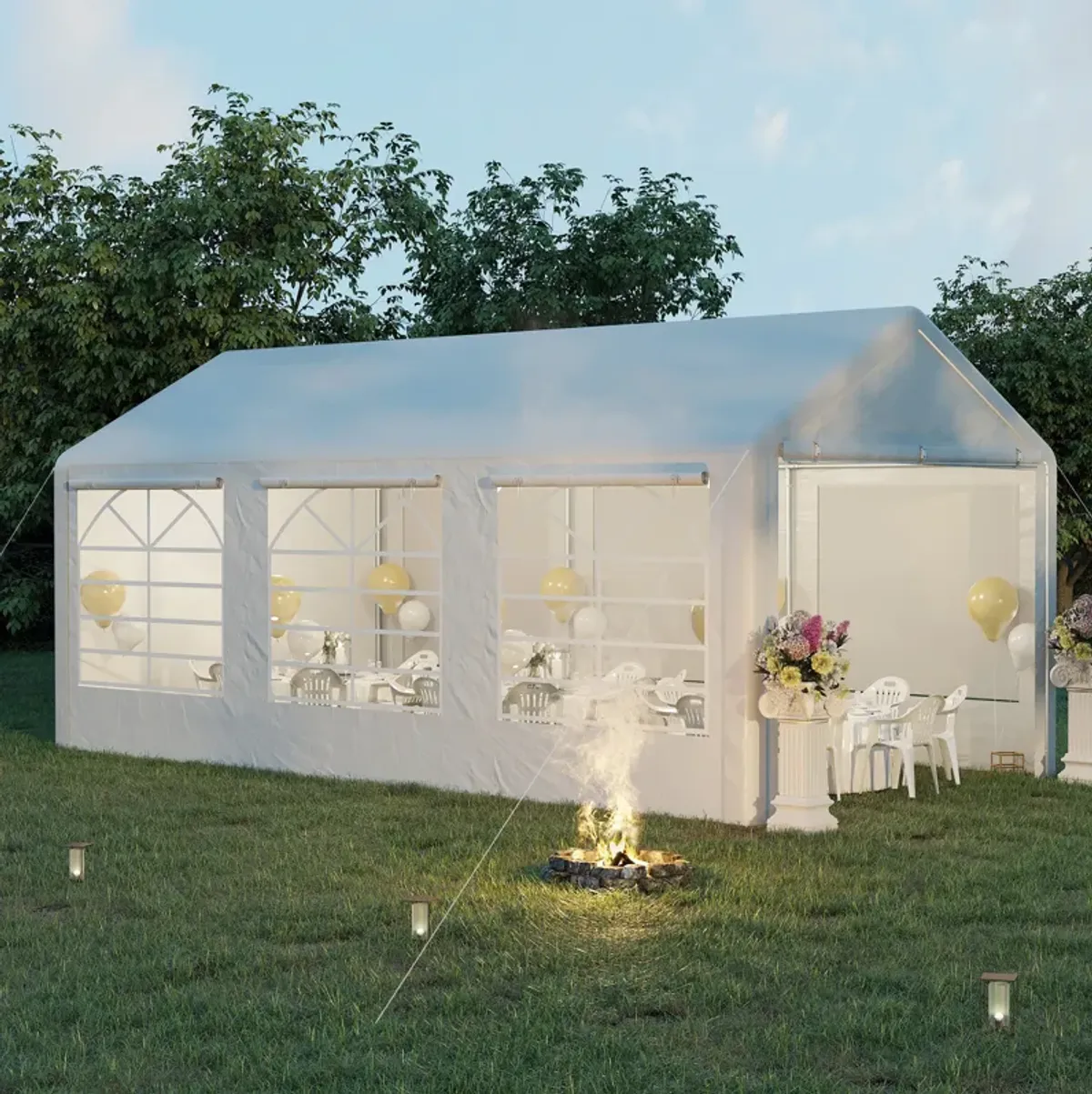 10' x 20' Gazebo Canopy, Carport & Party Tent with 4 Removable Side Walls