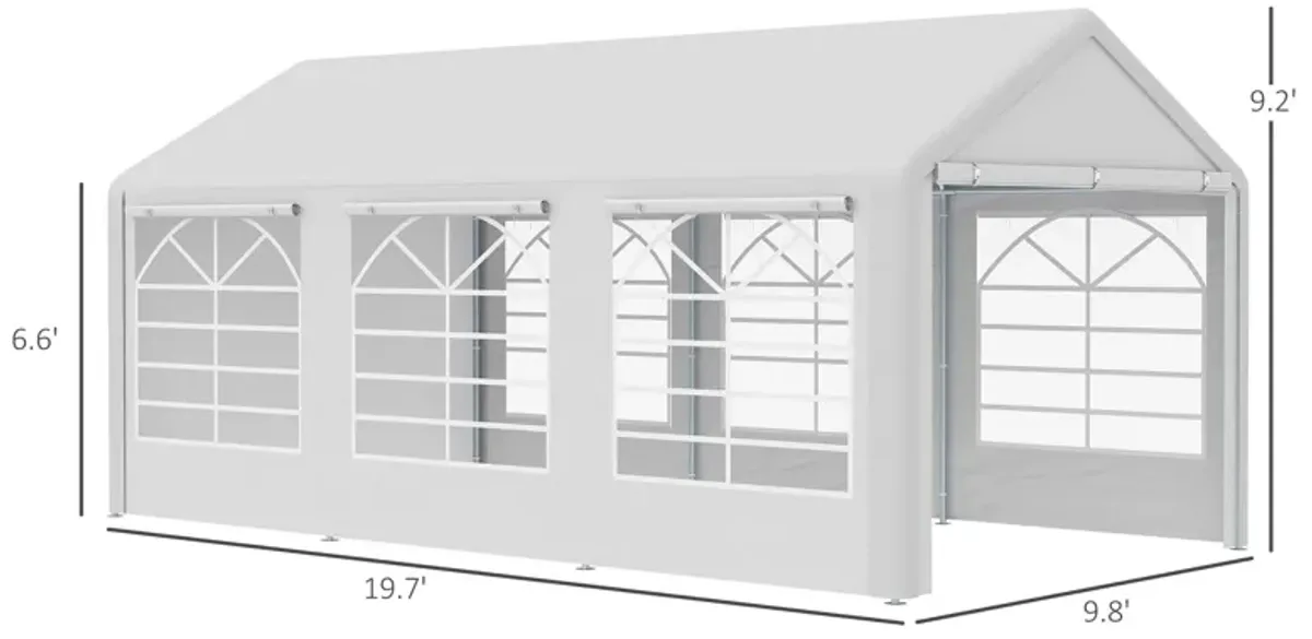 10' x 20' Gazebo Canopy, Carport & Party Tent with 4 Removable Side Walls