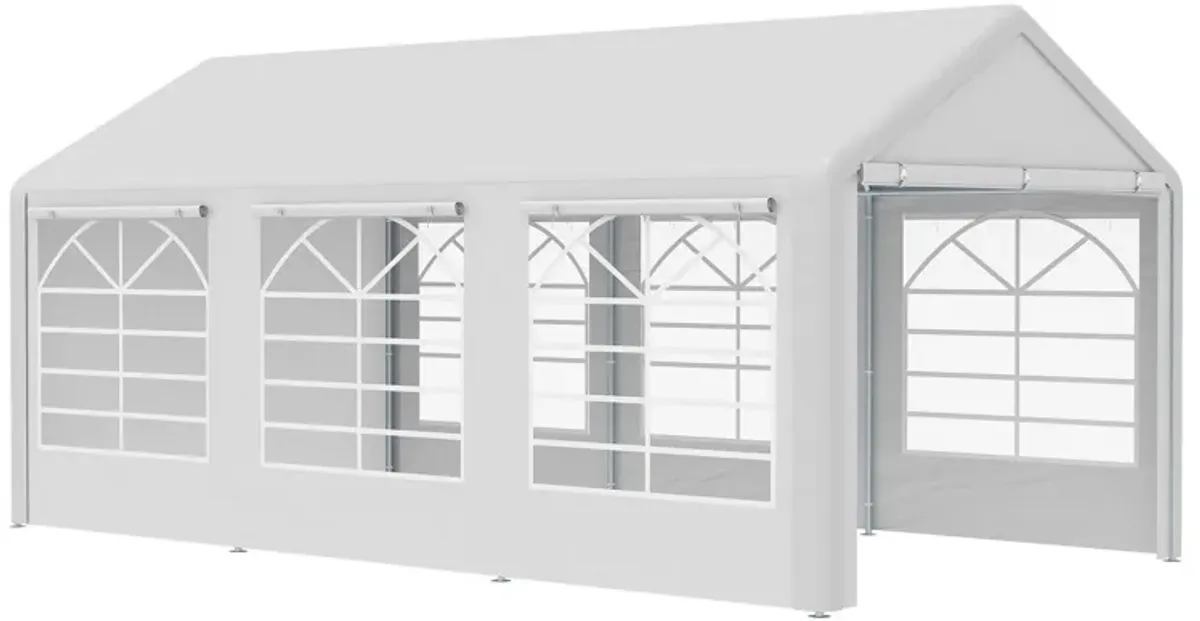 10' x 20' Gazebo Canopy, Carport & Party Tent with 4 Removable Side Walls