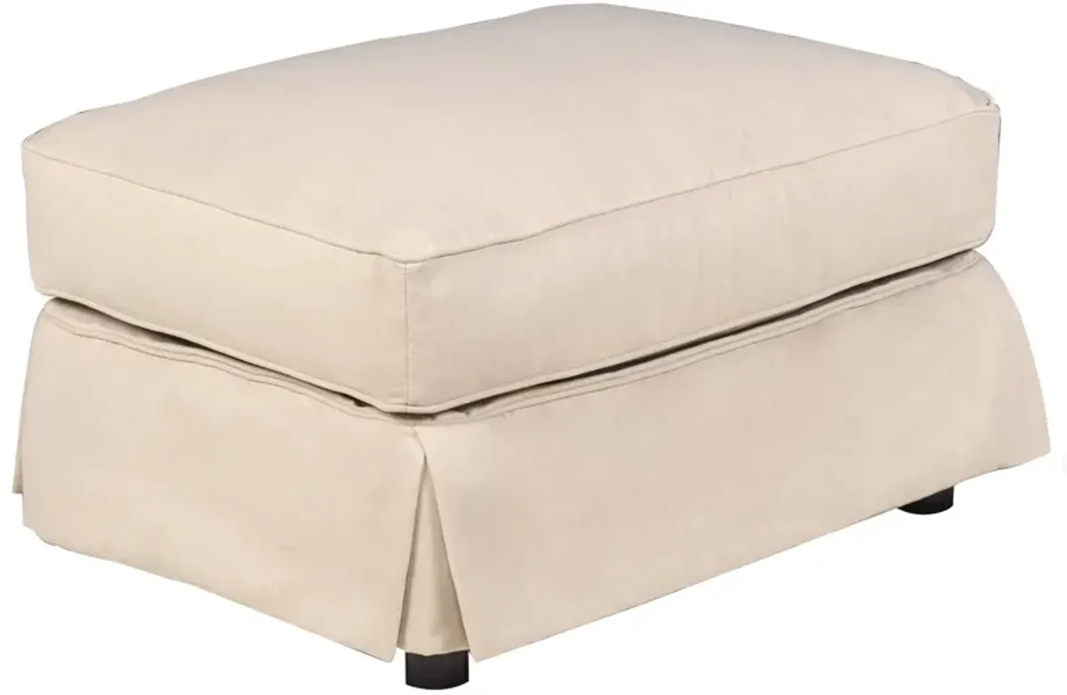 Sunset Trading Horizon Slipcovered Ottoman | Stain Resistant Performance Fabric | Tan