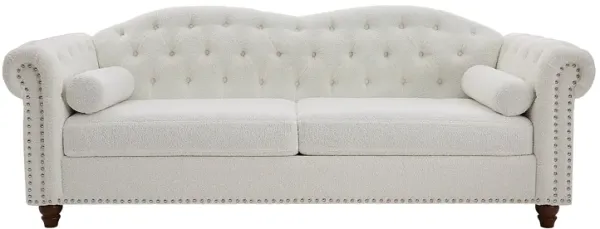 Chesterfield Tufted Fabric Sofa With High-Tech Surface