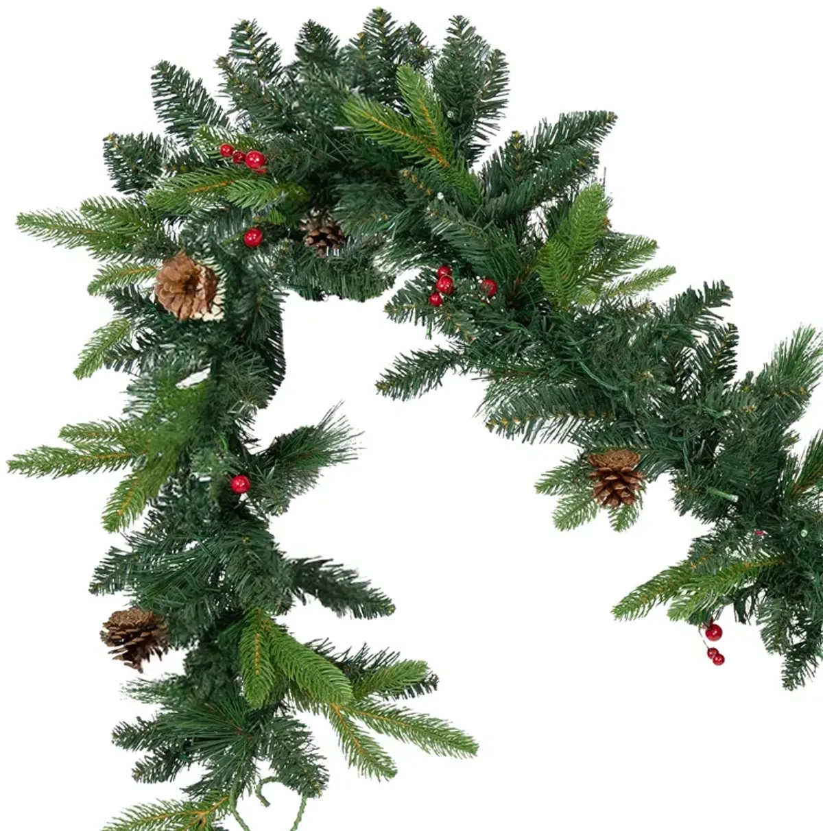 Sunnydaze Holiday Glimmer 9' Pre-Lit PVC Garland - Traditional