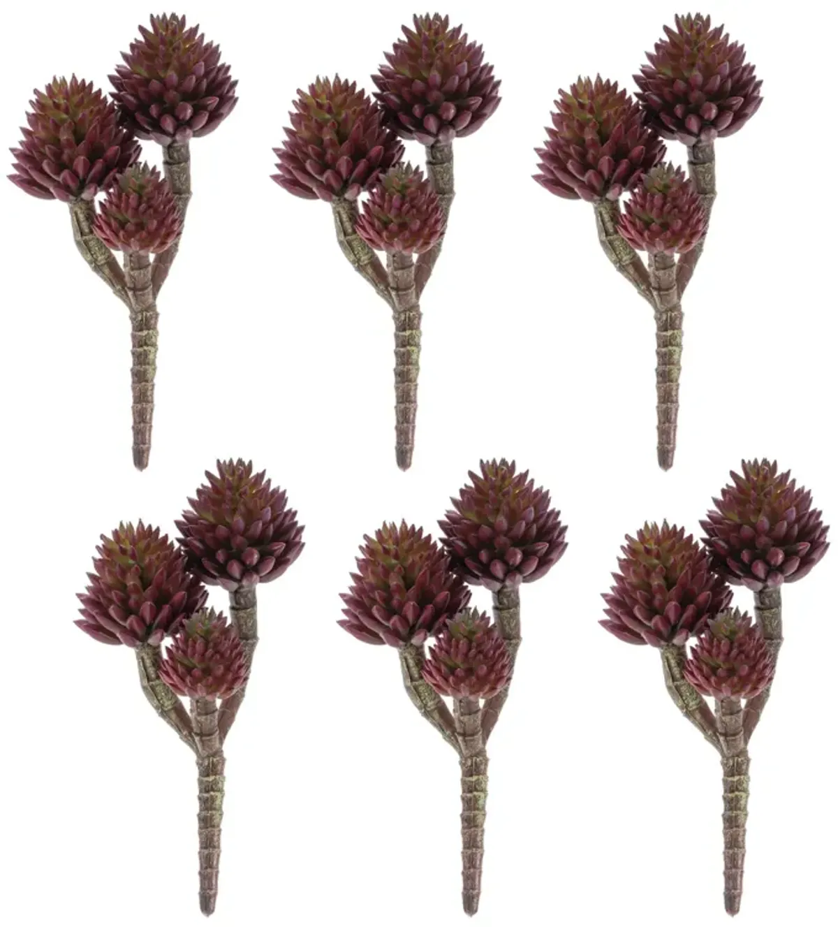 Faux Succulent Picks, Set of 6 for Terrariums, Wreaths, or Home Decor