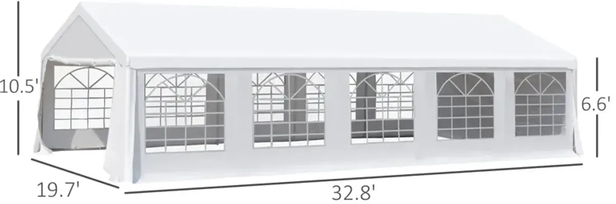 Elegant Outdoor Venue: 20x32ft White Party Tent with Removable Walls