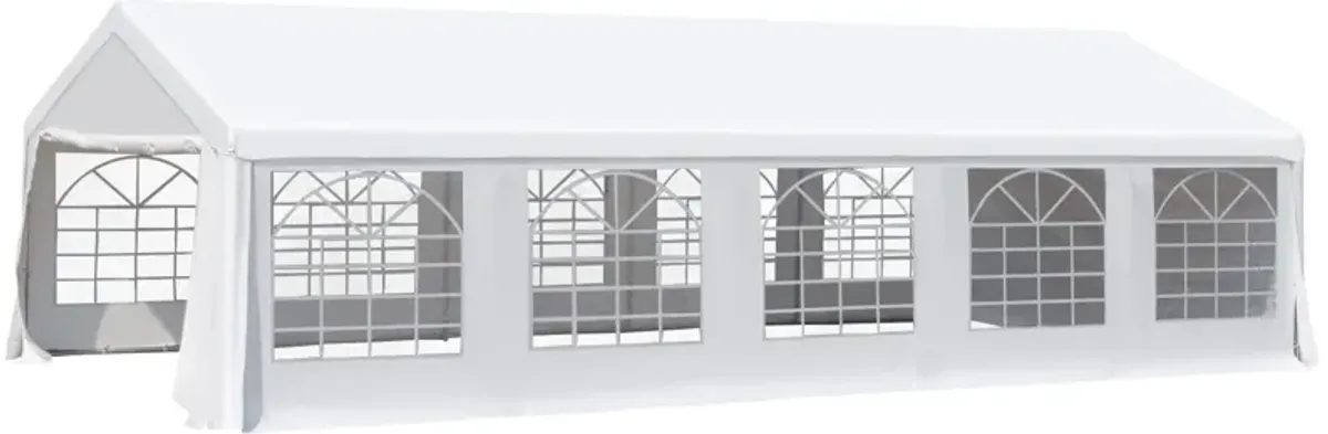 Elegant Outdoor Venue: 20x32ft White Party Tent with Removable Walls