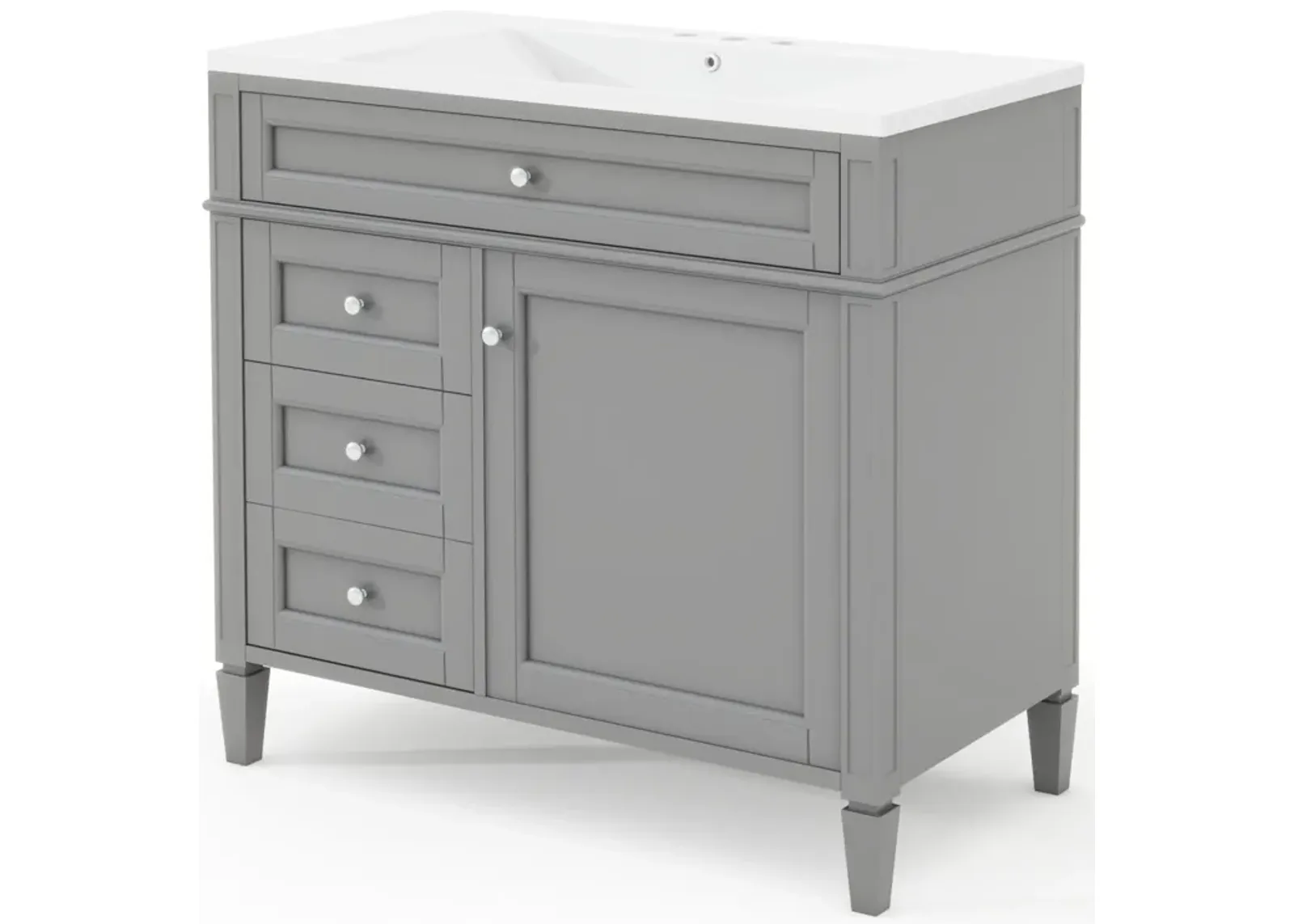 Modern Bathroom Vanity with Tip-Out Drawer and Adjustable Shelf