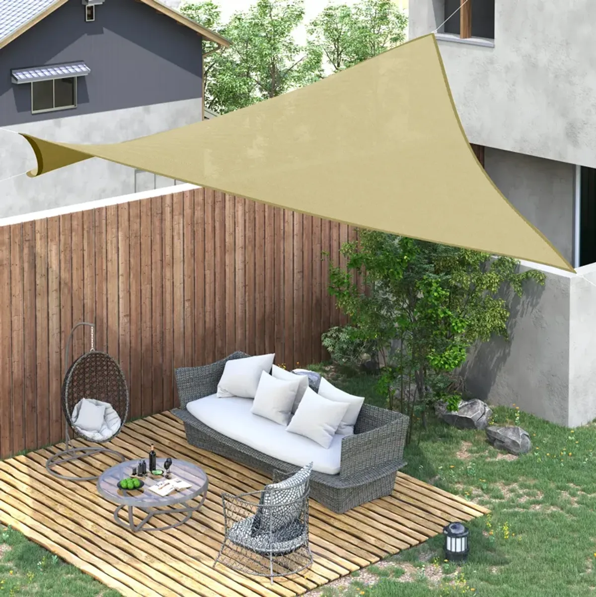 Sun Shade Sail Triangle Rectangle Square Outdoor Patio Canopy UV Top Shelter