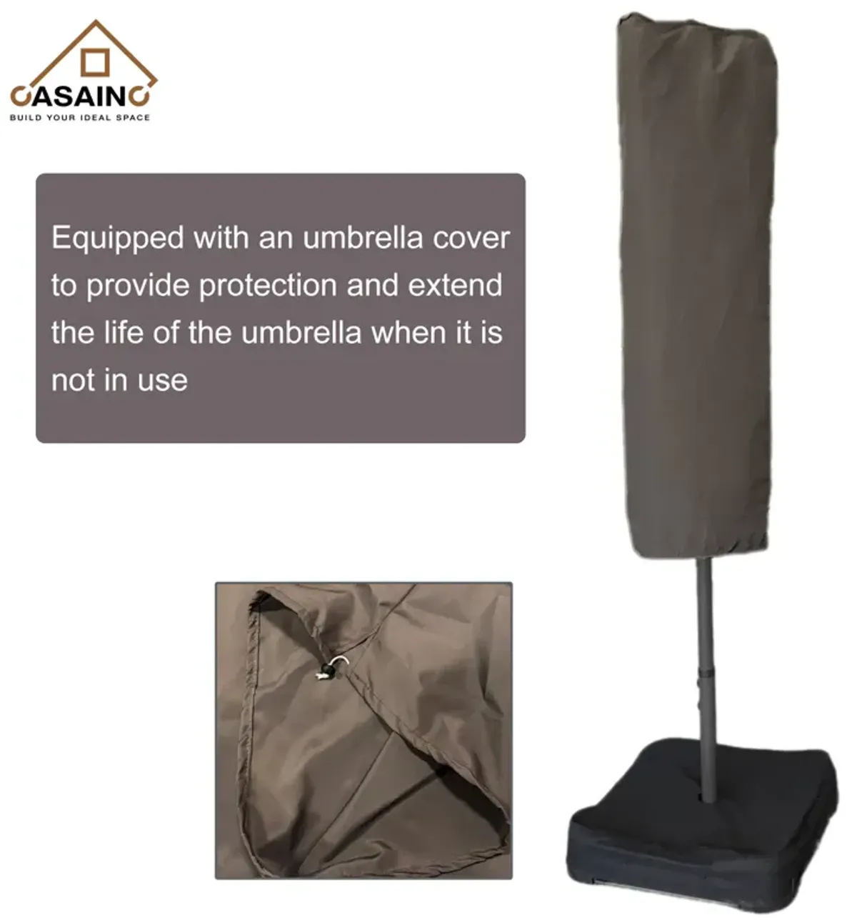 15ft Patio Maket Umbrella with base and led.