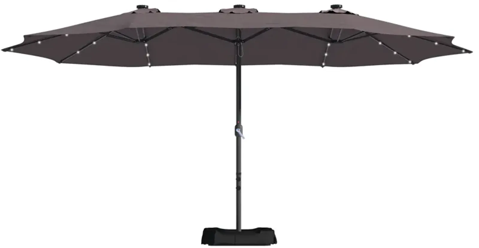 15ft Patio Maket Umbrella with base and led.