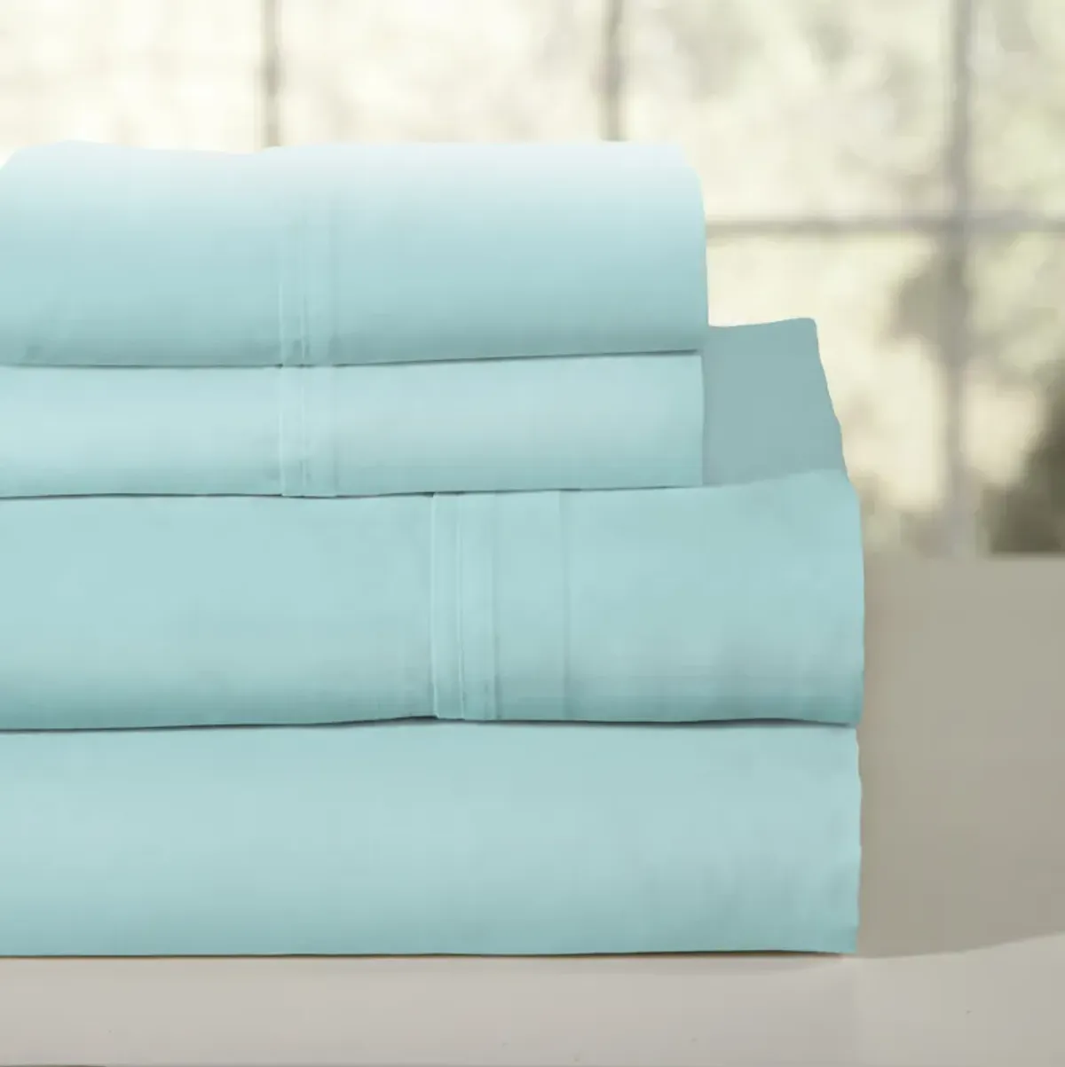 Pointehaven 200 Thread Count Combed Cotton Percale 3 pc Sheet Set