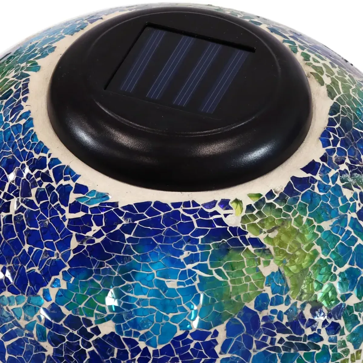 Sunnydaze Azul Terra Crackled Glass Solar Gazing Globe - 10 in