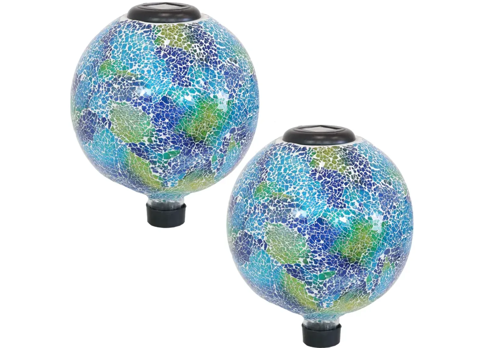 Sunnydaze Azul Terra Crackled Glass Solar Gazing Globe - 10 in