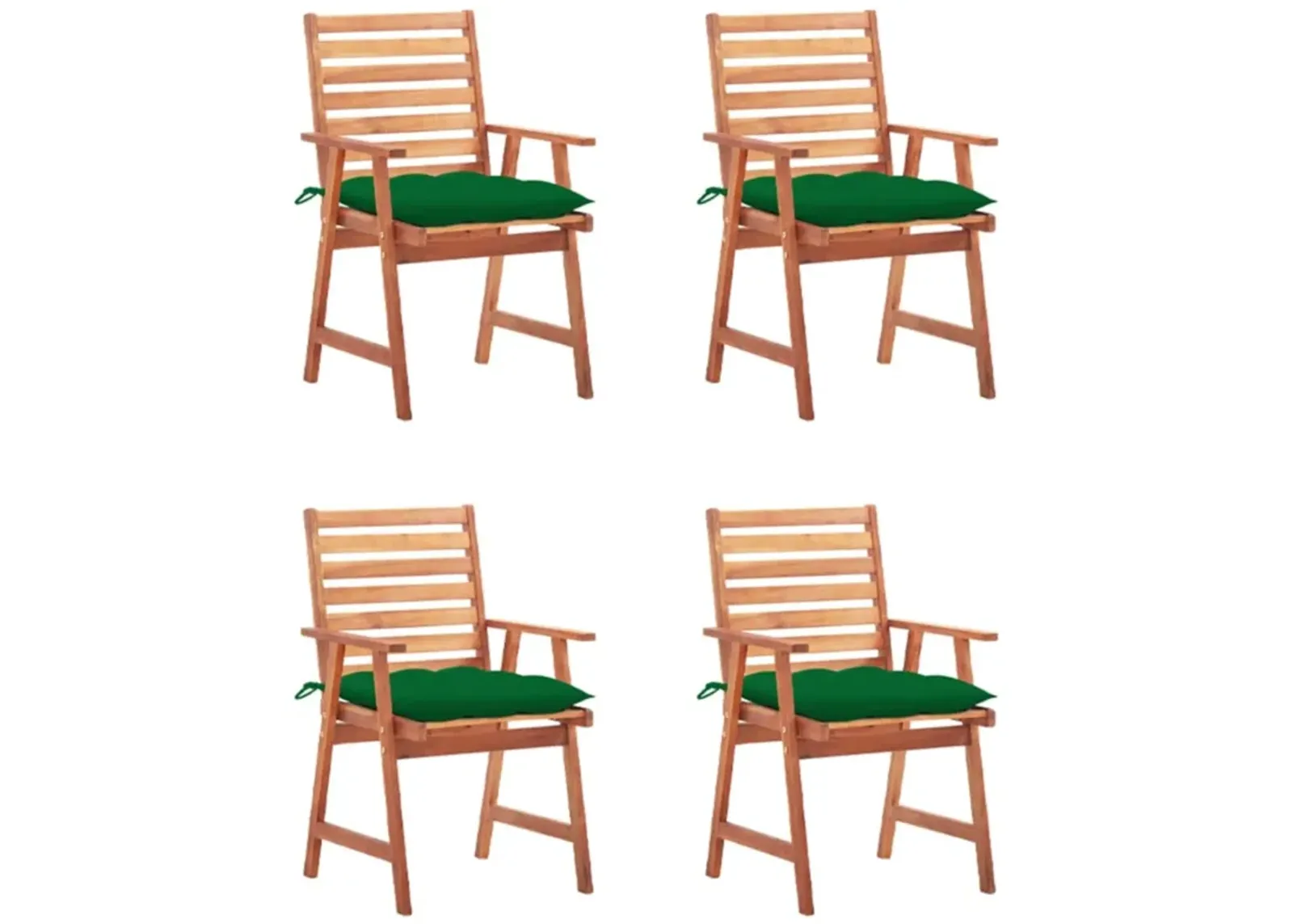 vidaXL Patio Dining Chairs 4 pcs with Cushions Solid Acacia Wood