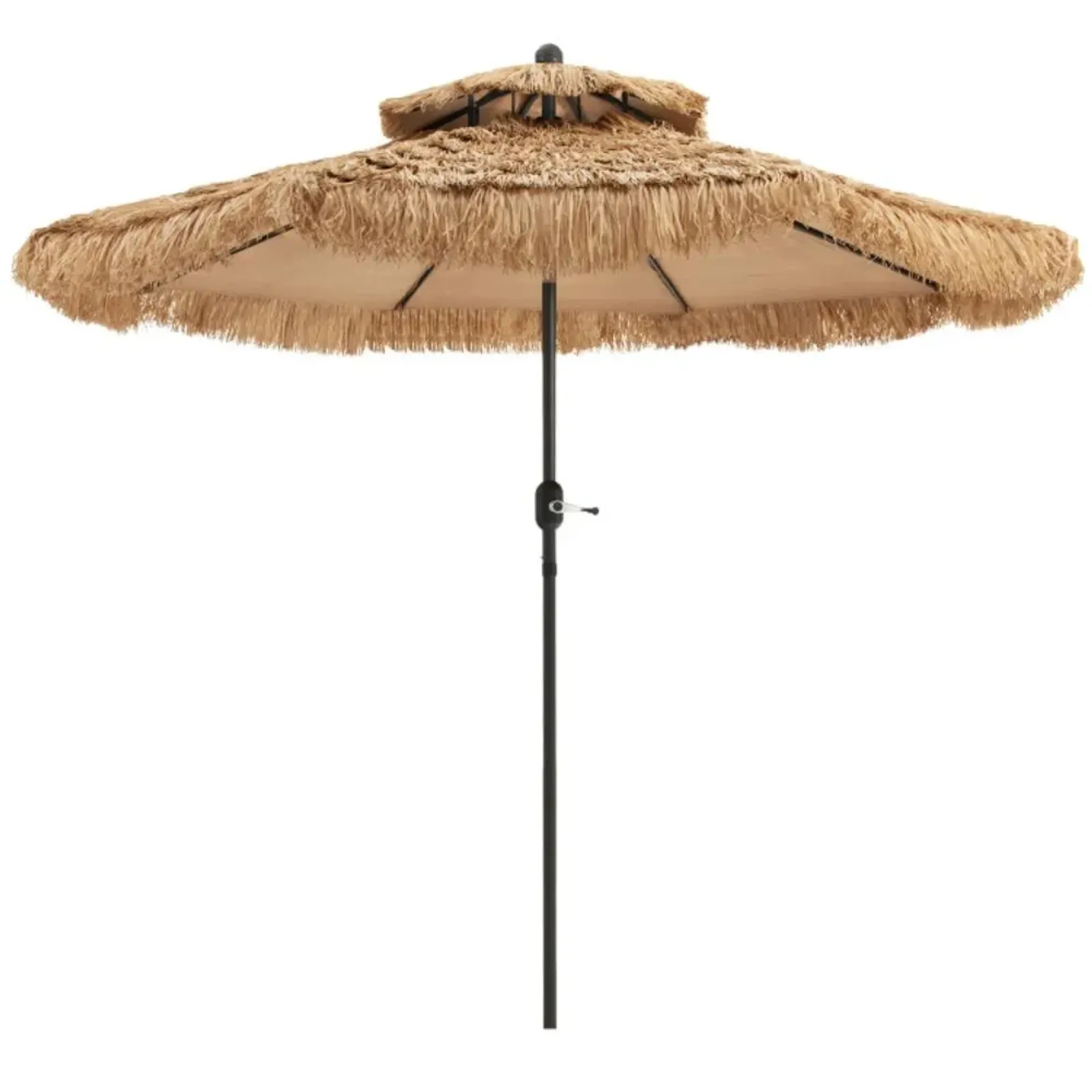 Hivvago 9 Feet Thatched Tiki Umbrella with 8 Ribs