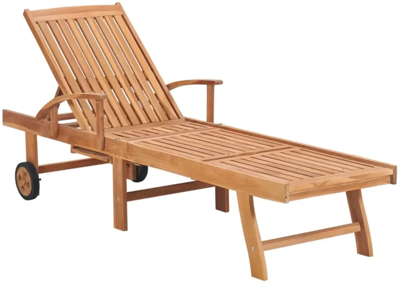 vidaXL Sun Lounger with Blue Cushion Solid Teak Wood