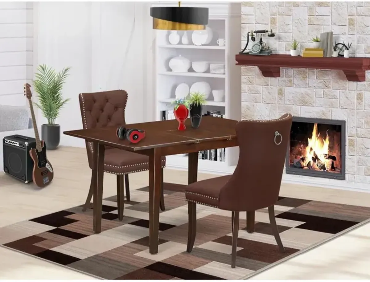 3 Piece Dinette Set Contains a Rectangle Kitchen Table with Butterfly Leaf