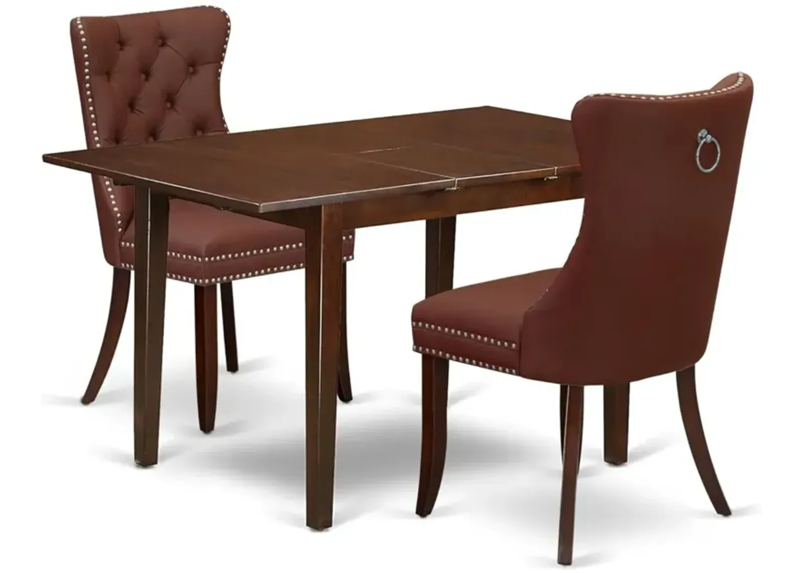 3 Piece Dinette Set Contains a Rectangle Kitchen Table with Butterfly Leaf