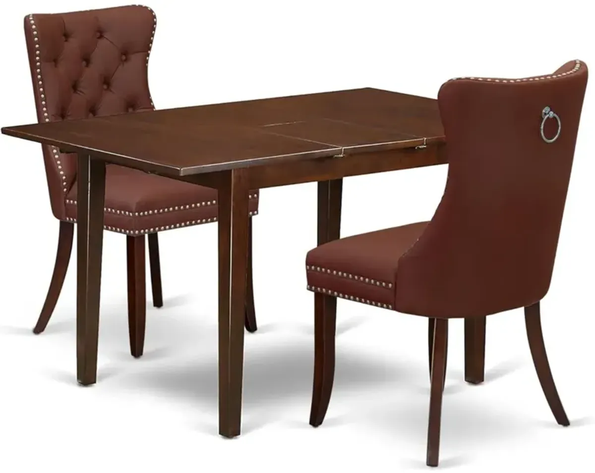 3 Piece Dinette Set Contains a Rectangle Kitchen Table with Butterfly Leaf