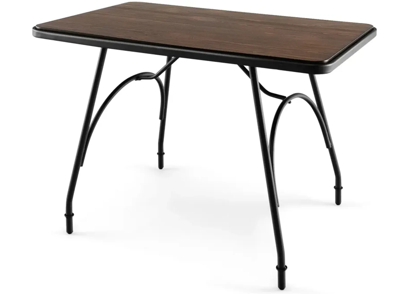 43 x 27.5 Inch Industrial Style Dining Table with Adjustable Feet-Rustic Brown