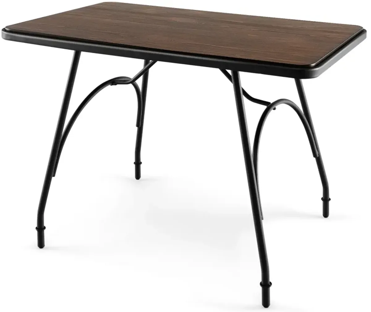 43 x 27.5 Inch Industrial Style Dining Table with Adjustable Feet-Rustic Brown