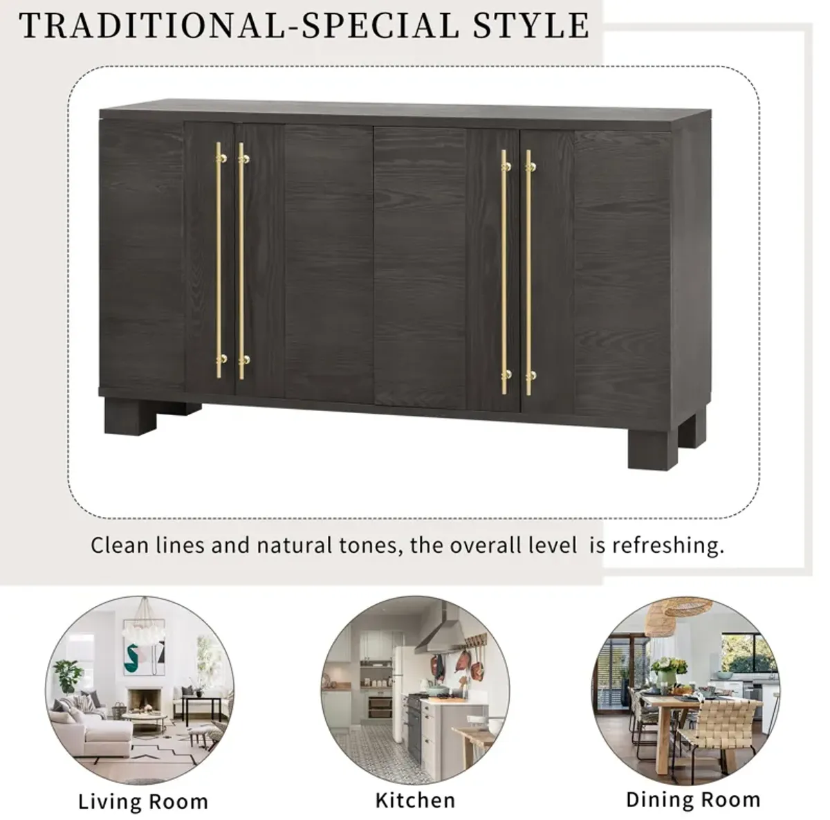 Merax Traditional Style Manchurian Ash Sideboard