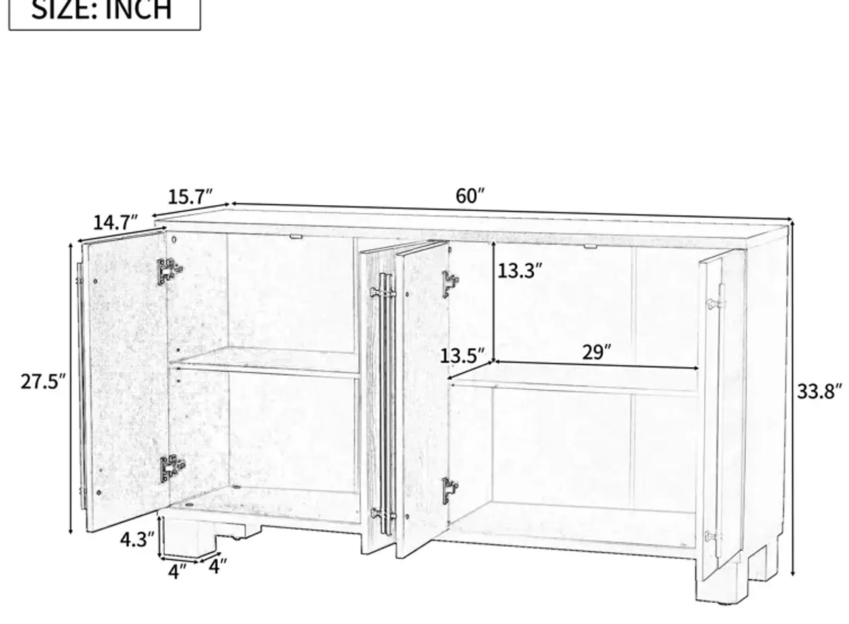 Merax Traditional Style Manchurian Ash Sideboard