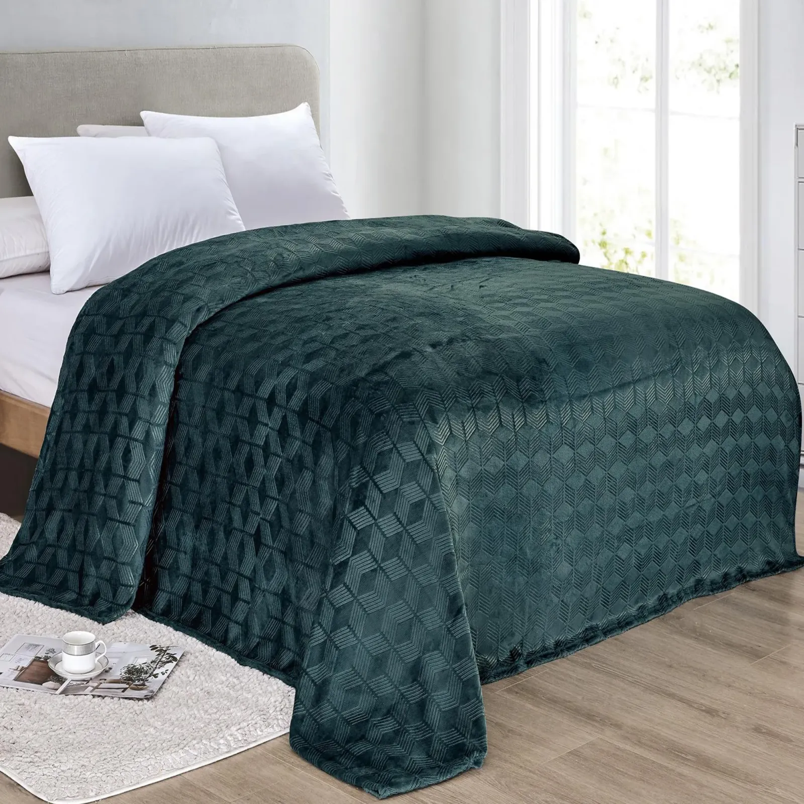 Amrani Bedcover Embossed Blanket, Soft Premium Microplush