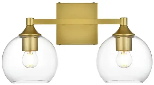 Living District Foster 2 light Brass and Clear Bath Sconce