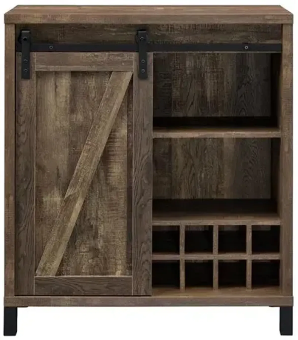 Arlington Bar Cabinet with Sliding Door Rustic Oak