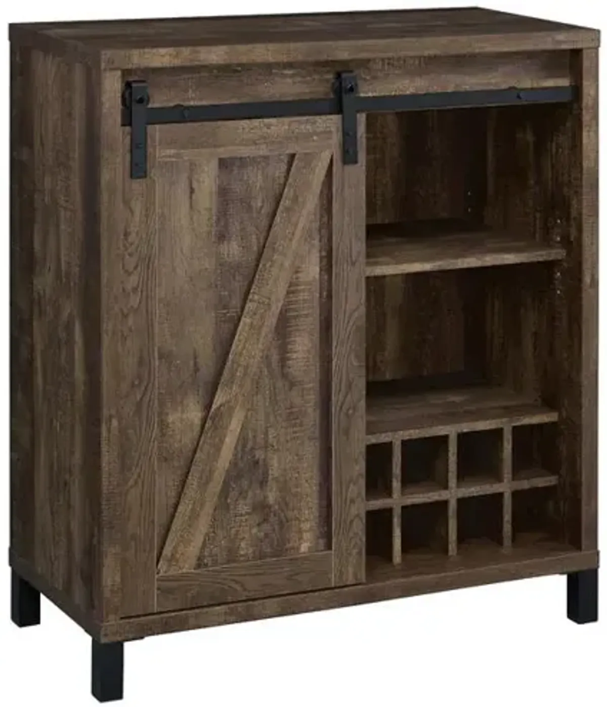 Arlington Bar Cabinet with Sliding Door Rustic Oak