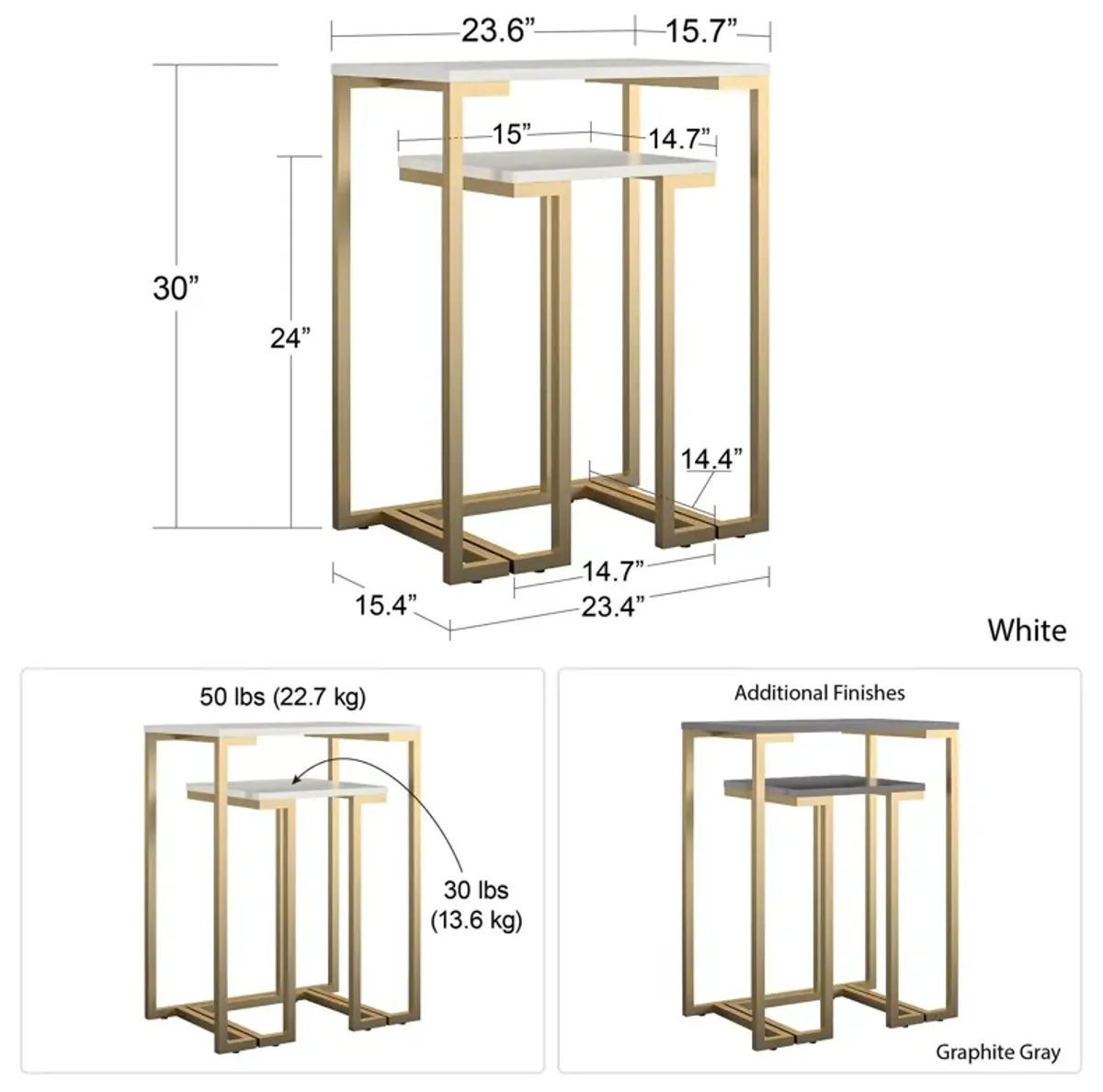 CosmoLiving by Cosmopolitan Camila Nesting Tables/Laptop Desk