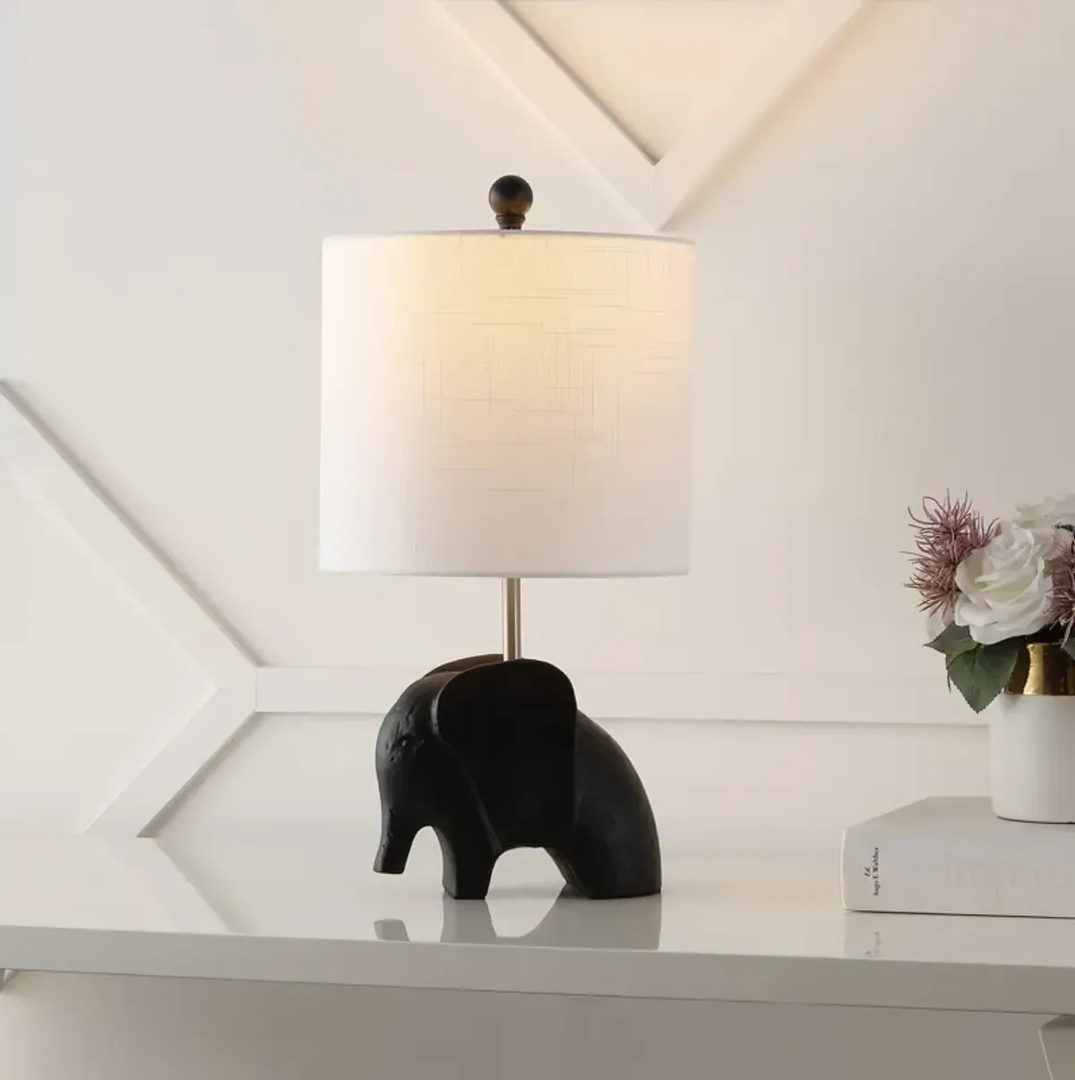 Koda Eclectic Southwestern Resin/Iron Elephant LED Kids' Table Lamp