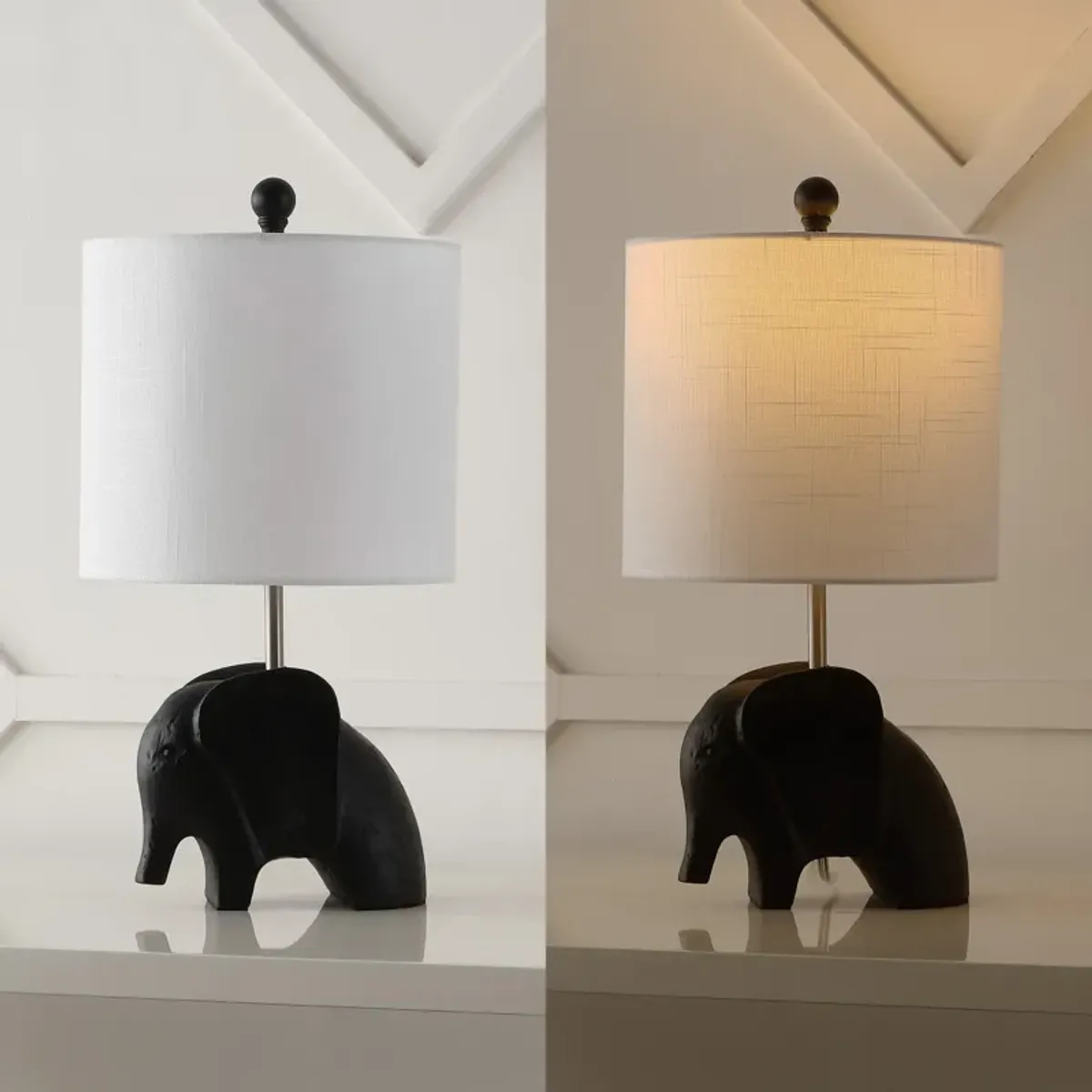 Koda Eclectic Southwestern Resin/Iron Elephant LED Kids' Table Lamp