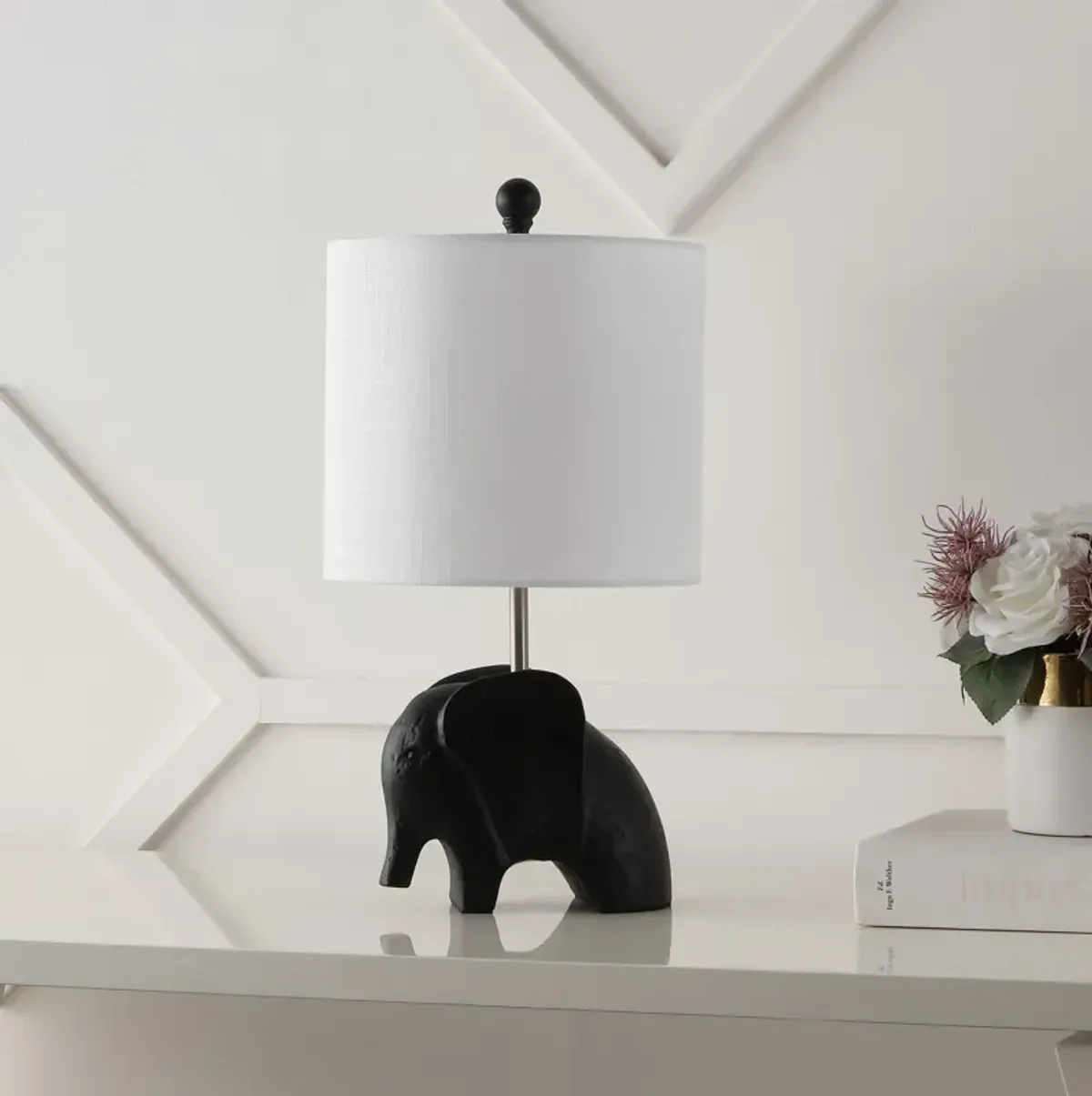 Koda Eclectic Southwestern Resin/Iron Elephant LED Kids' Table Lamp