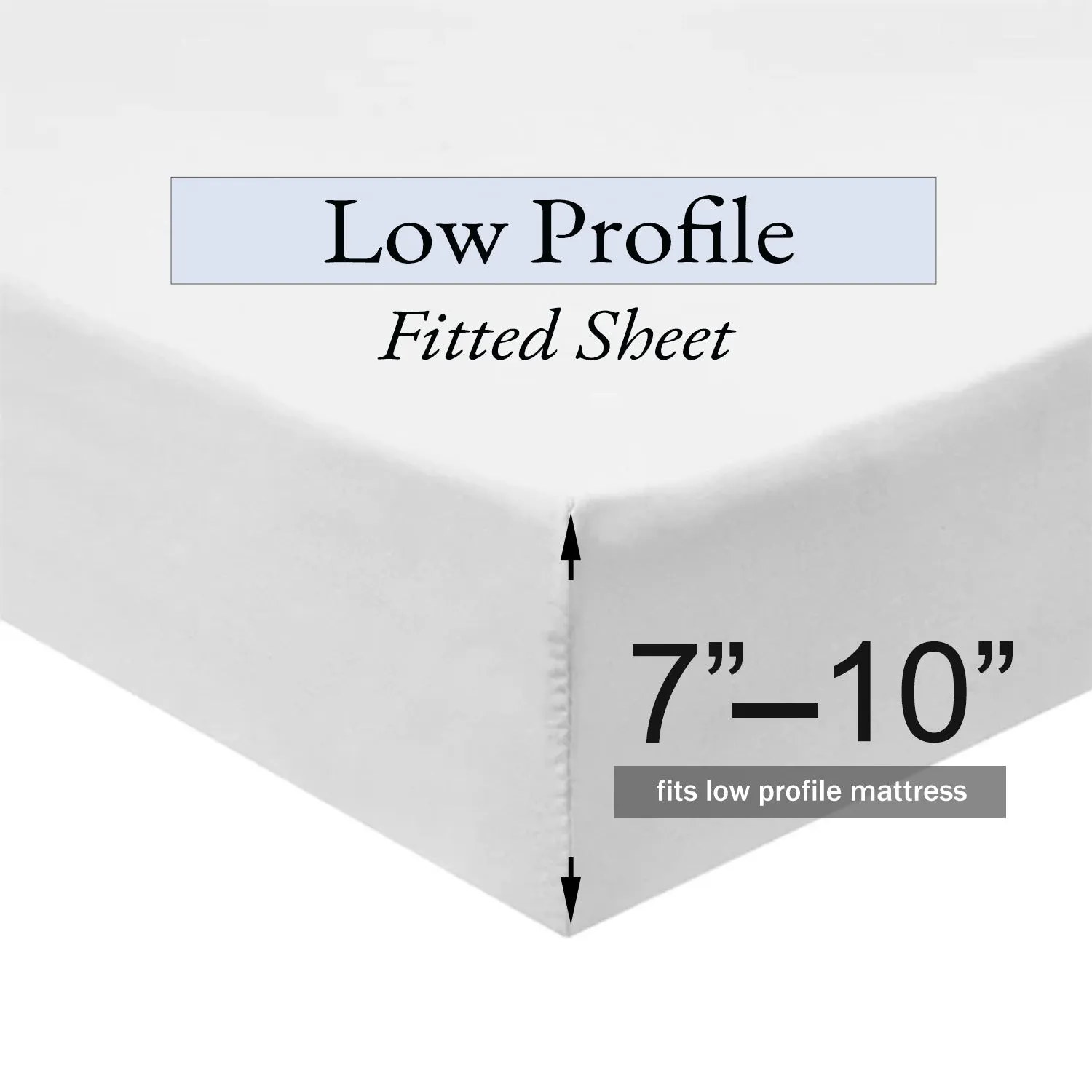 Egyptian Linens - Low Profile (7-10 inches) Soft Cotton Sateen Sheet Set - Made in USA