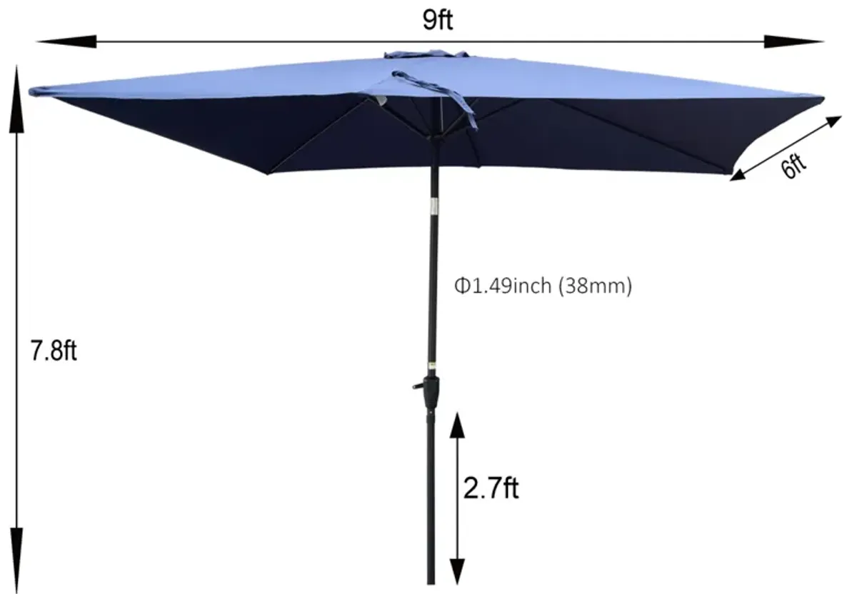 Waterproof Patio Umbrella with Tilt and Crank