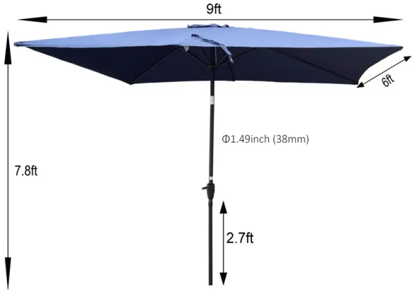 Streamdale Waterproof Patio Umbrella with Tilt and Crank
