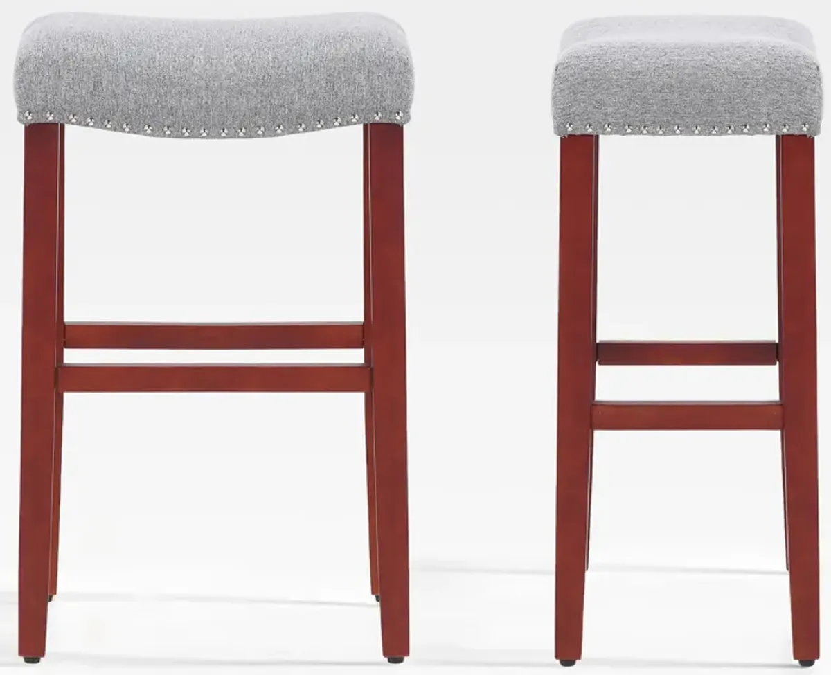 WestinTrends 29" Upholstered Saddle Seat Bar Stool (Set of 2)