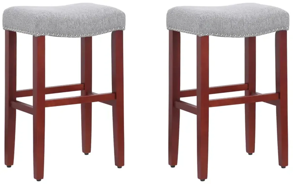 WestinTrends 29" Upholstered Saddle Seat Bar Stool (Set of 2)