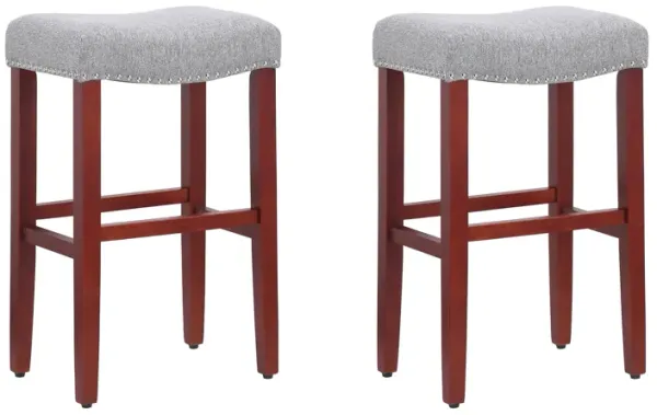 WestinTrends 29" Upholstered Saddle Seat Bar Stool (Set of 2)