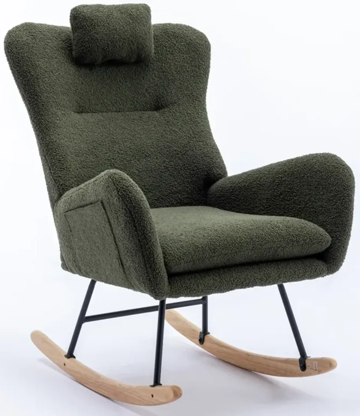 Soft Velvet Rocking Chair for Nursery or Living Room