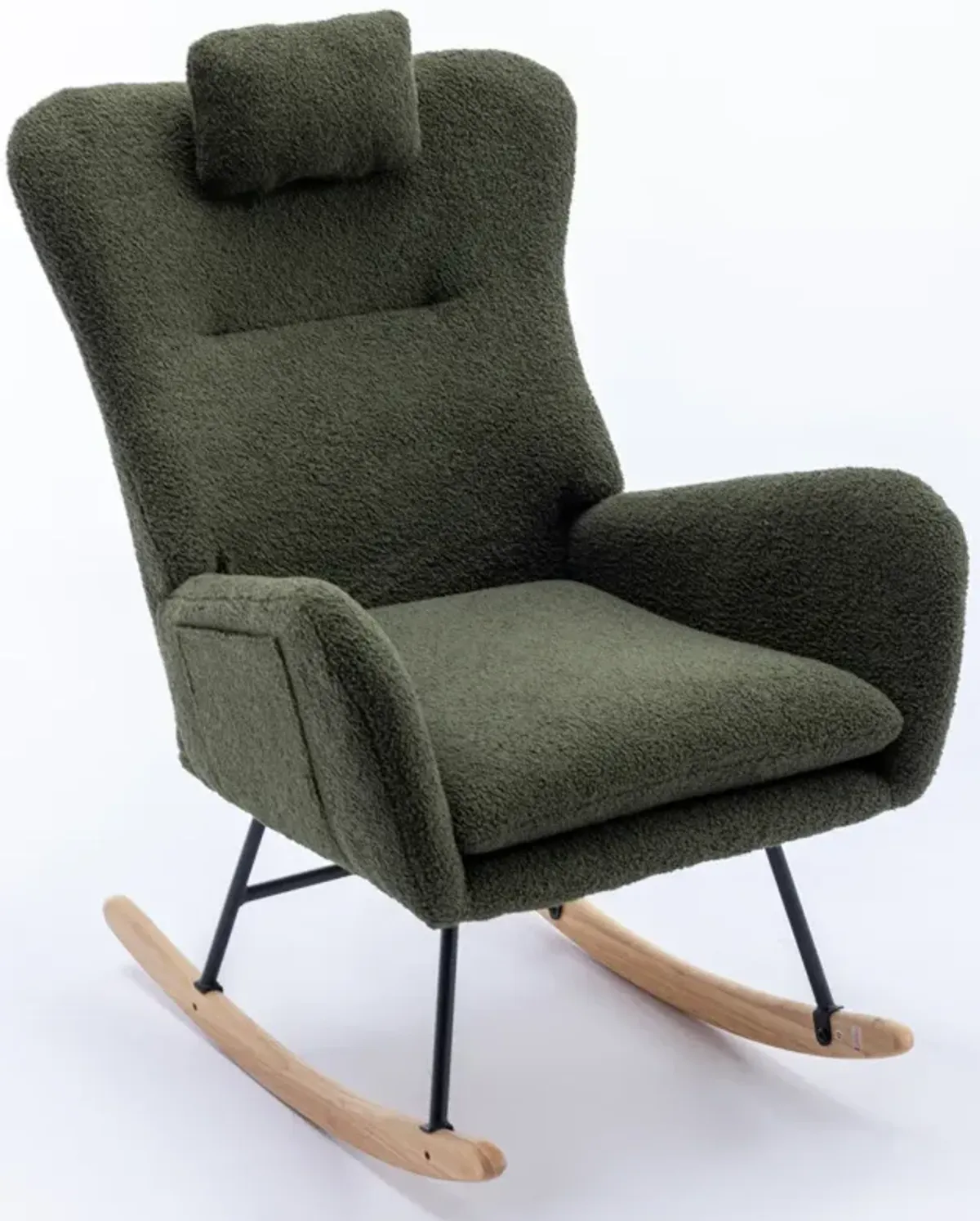 Soft Velvet Rocking Chair for Nursery or Living Room