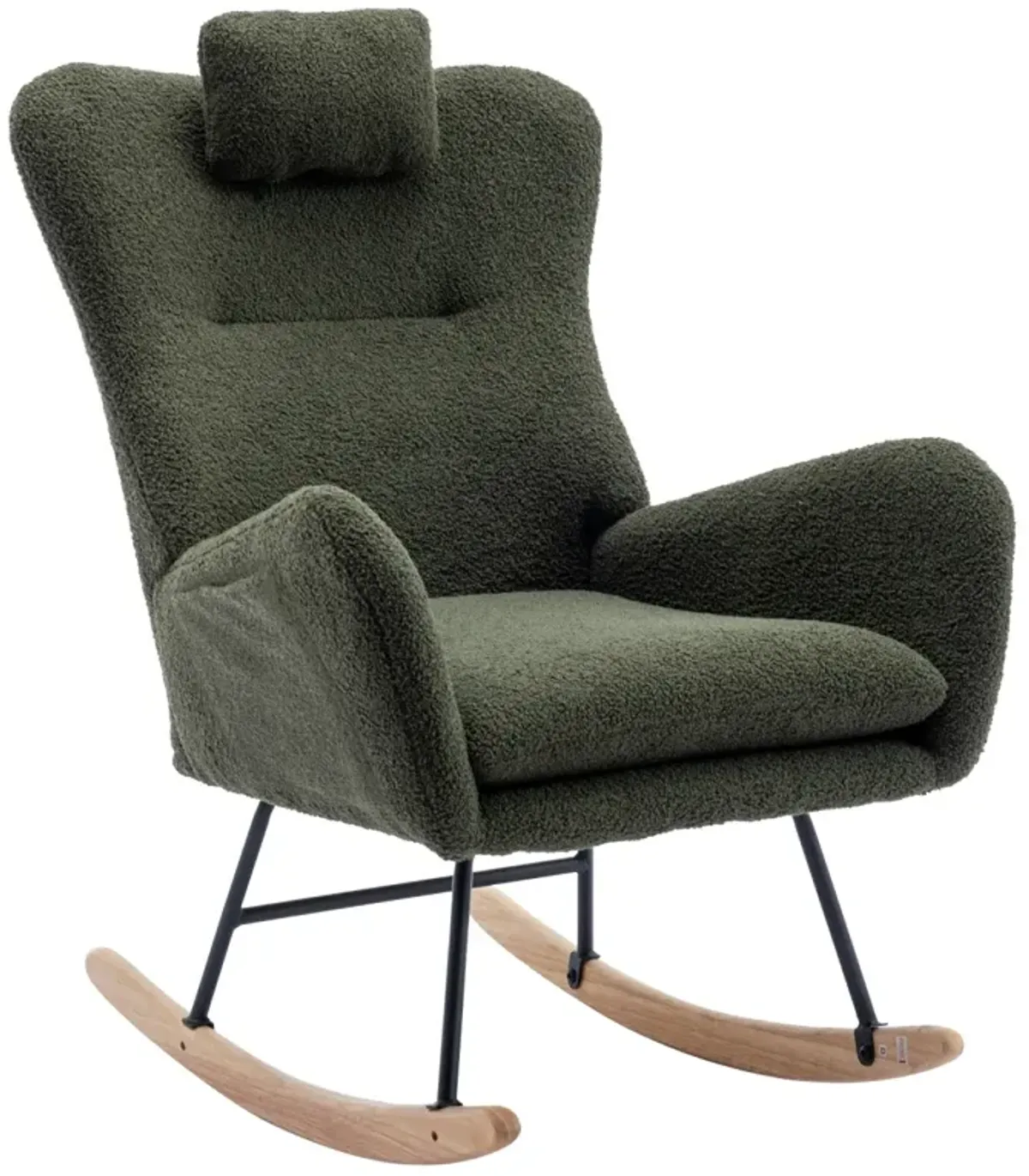 Soft Velvet Rocking Chair for Nursery or Living Room