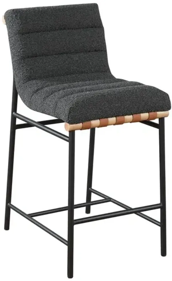 Lilola Home Lahni Dark Gray Boucle Fabric Counter Height Chair